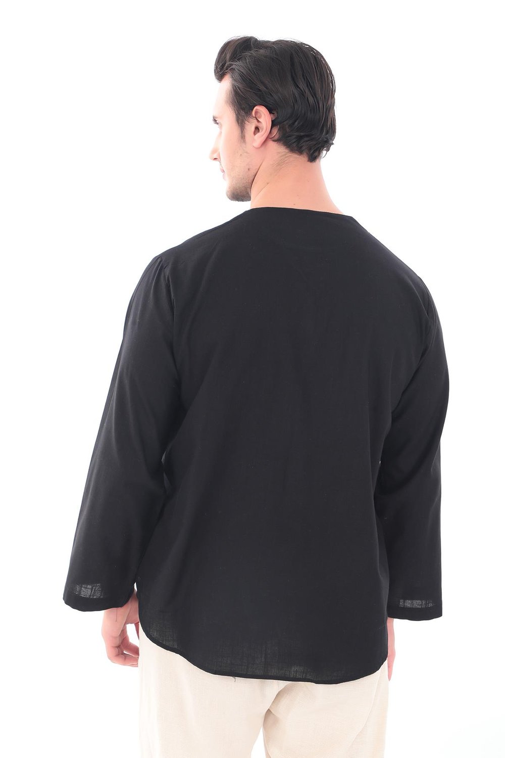 Oversize Gömlek Erkek - İslami Giyim Yakasız 