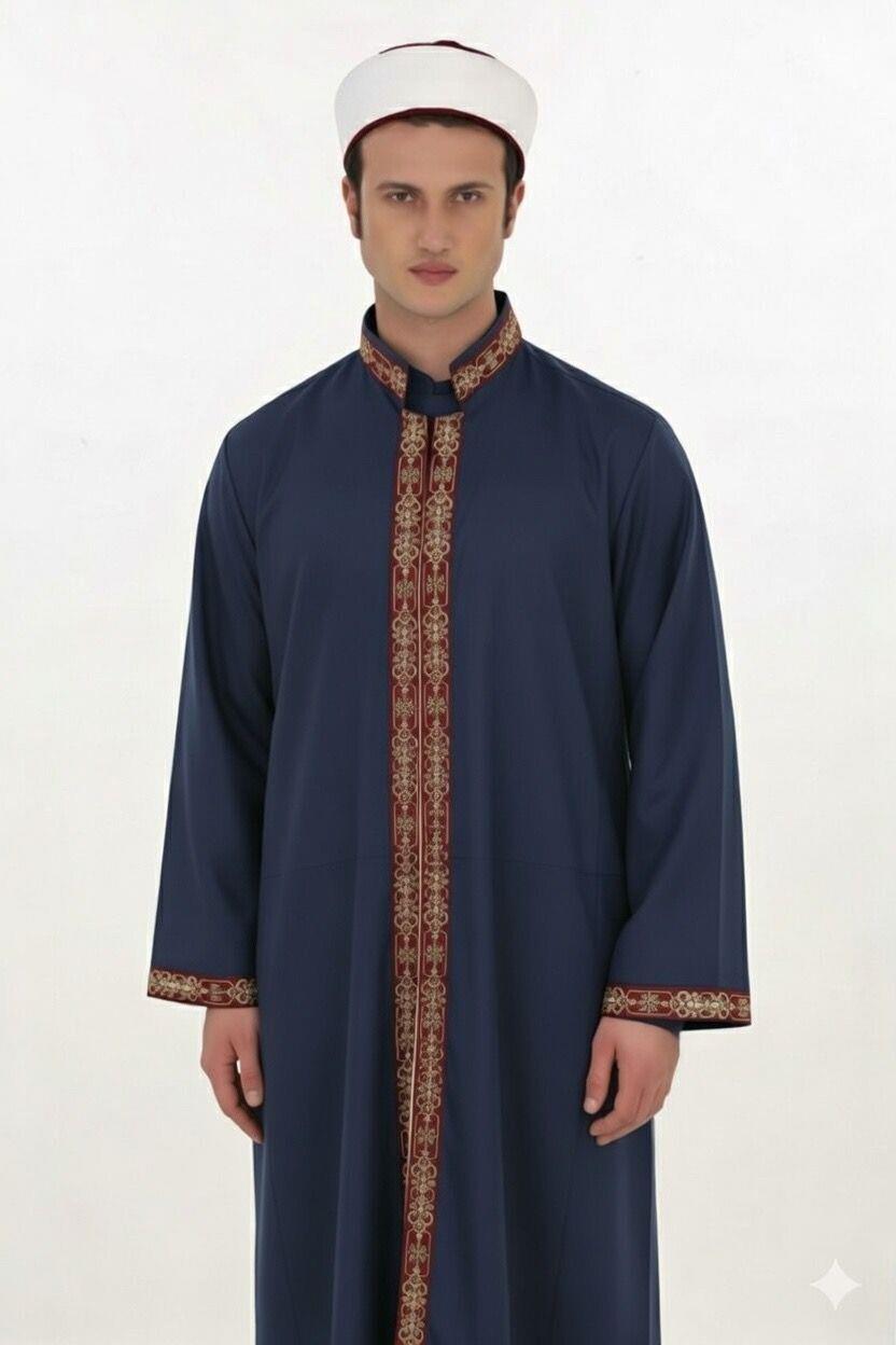 Özel Seri – Bordürlü Yarım Astarlı İmam Cübbesi 