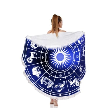 Mavi Zodyak Plaj Havlusu