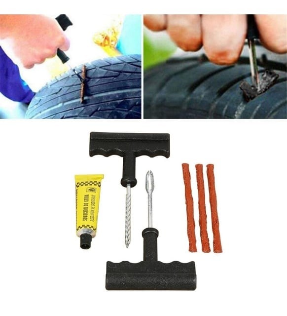 4 Parça Lastik Tamir Kiti Oto Motorsiklet Tubeless Delik Onarım Seti