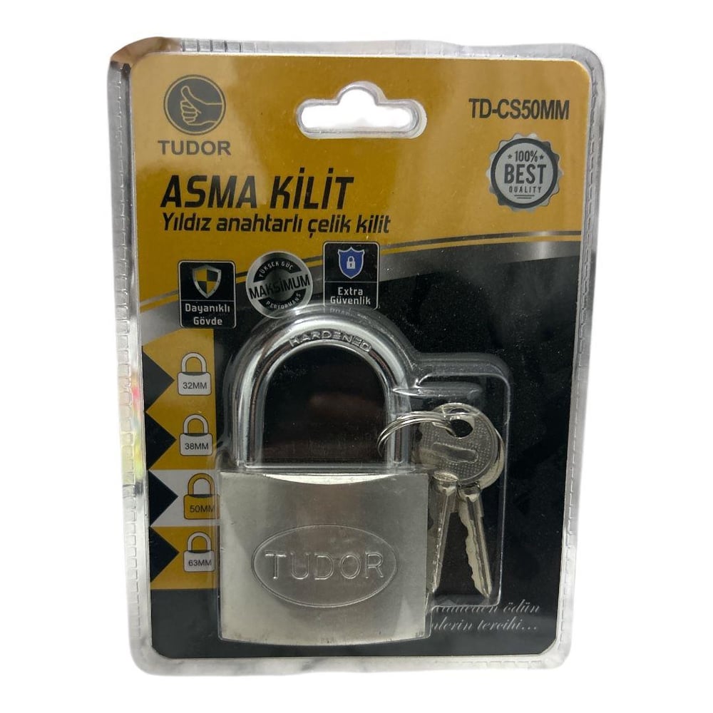 Asma Kilit 50 mm Yıldız Anahtarlı Çelik 