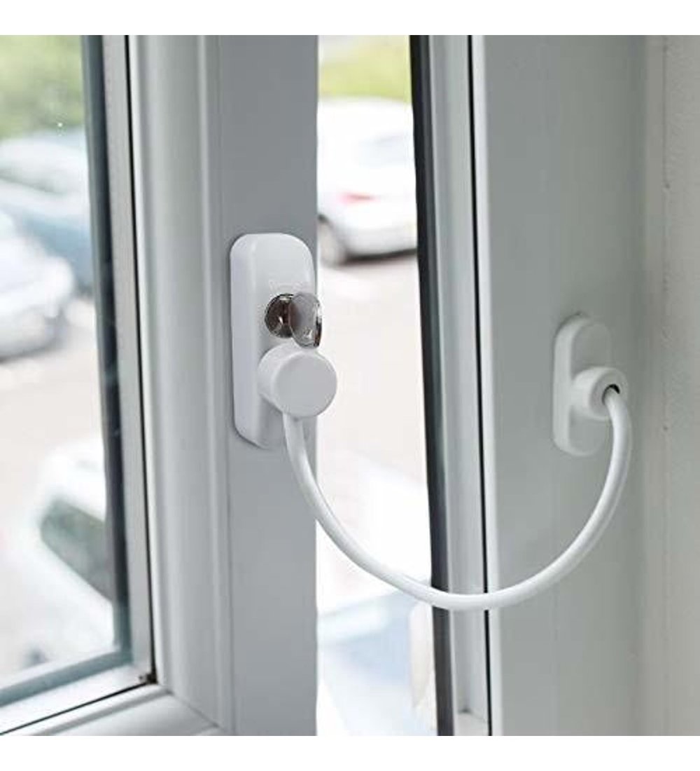 Çelik Halatlı Pvc Pencere Emniyet Çocuk Güvenlik Kilidi