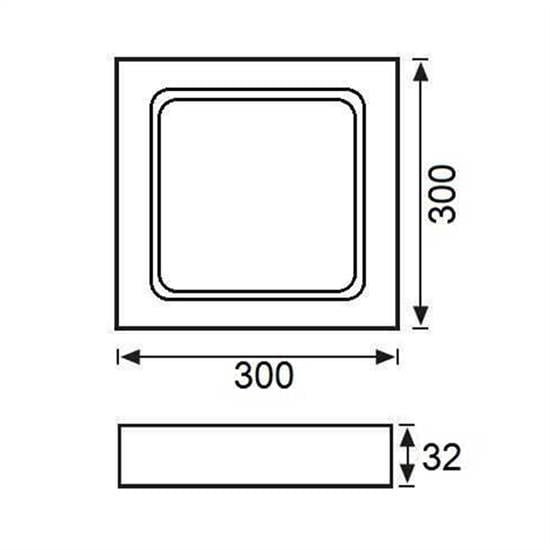 Jupiter 24W Sıva Üstü Led Panel LC446 B