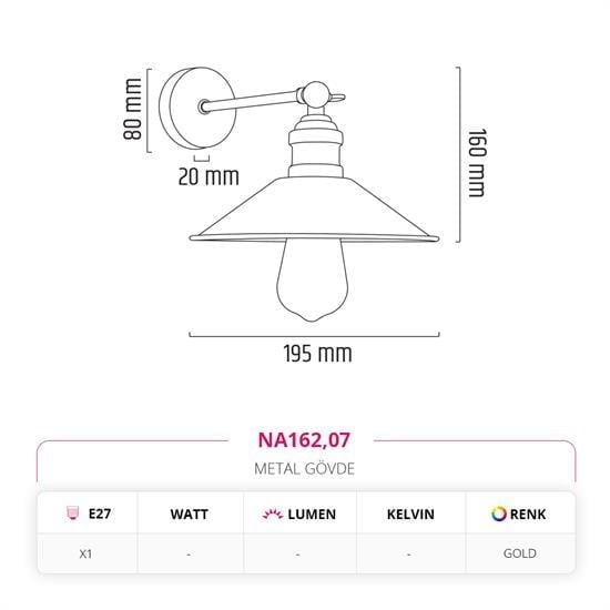 Moda Aydınlatma Dekoratif İç Mekan Aplik Gold MD-A 5212-07