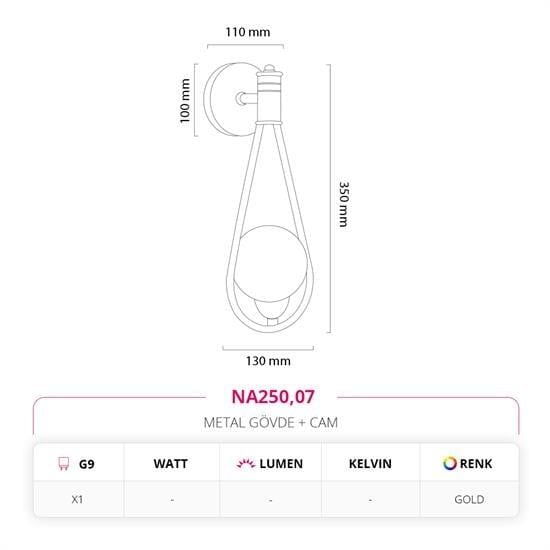 Moda Aydınlatma Dekoratif İç Mekan Aplik Gold MD-A 5251-07