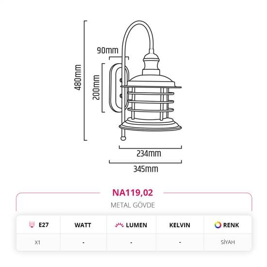 Moda Aydınlatma İç Mekan Aplik Siyah MD-A 5192-02