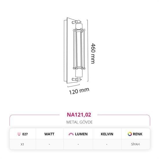 Moda Aydınlatma İç Mekan Aplik Siyah MD-A 5193-02