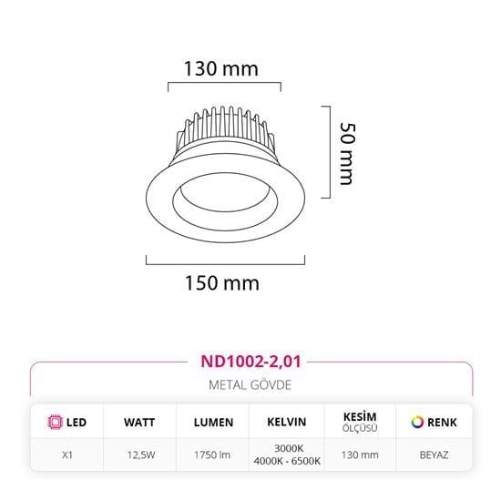 Moda Aydınlatma Sıva Altı Led Spot Beyaz MD-D 2196-01