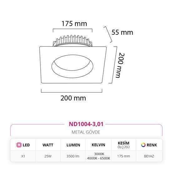 Moda Aydınlatma Sıva Altı Led Spot Beyaz MD-D 2209-01