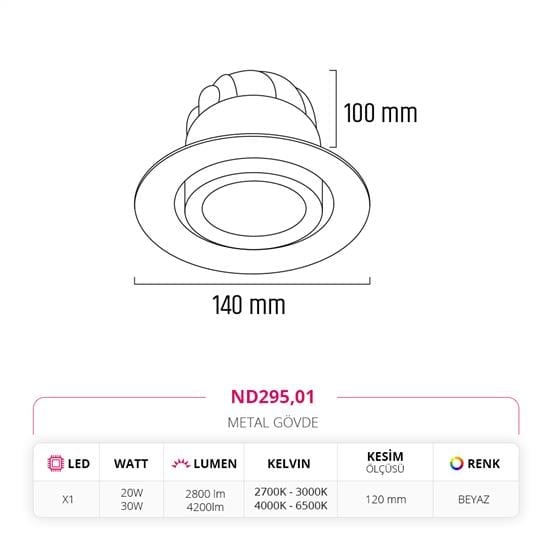 Moda Aydınlatma Sıva Altı Led Spot Beyaz MD-D 2029-01