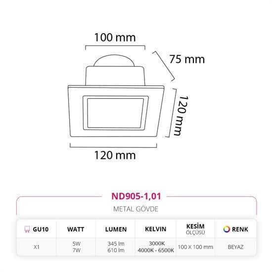 Moda Aydınlatma Sıva Altı Led Spot Beyaz MD-D 2154-01