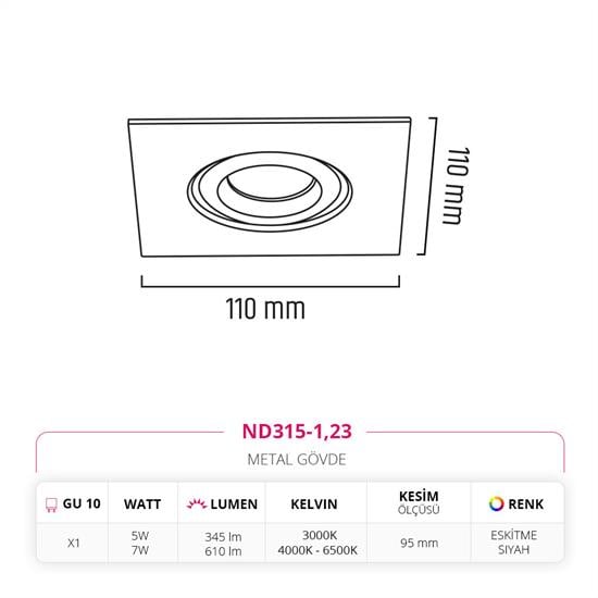 Moda Aydınlatma Sıva Altı Led Spot Eskitme Siyah MD-D 2067-23
