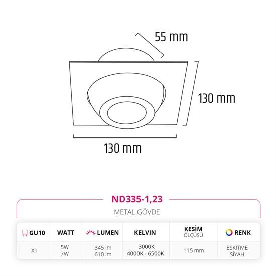 Moda Aydınlatma Sıva Altı Led Spot Eskitme Siyah MD-D 2086-23