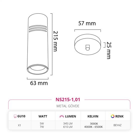 Moda Aydınlatma Tekli Led Sarkıt Beyaz MD-S 4501-01