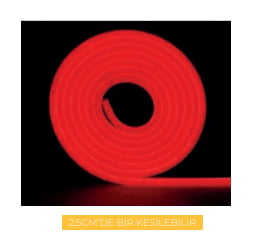 Molled 12 Volt KIRMIZI 6*12mm 10W/Mt Neon Led MOL2516