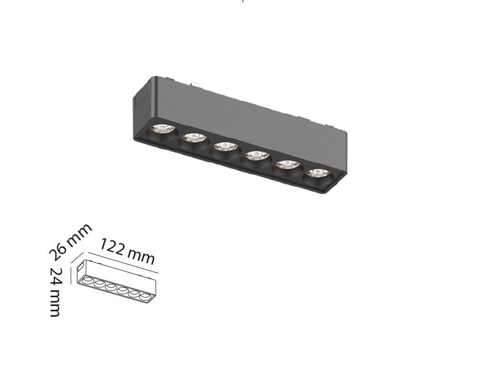 Molled 12Cm 6W Mercekli Slim Magnet Aydınlatma MOL6054