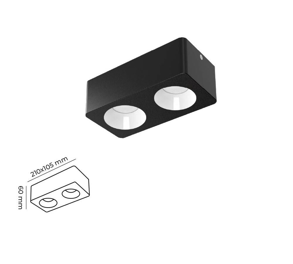 Molled 2*8W&2*12W Sıva Üstü İkili Led Spot Armatür MOL2423 SB