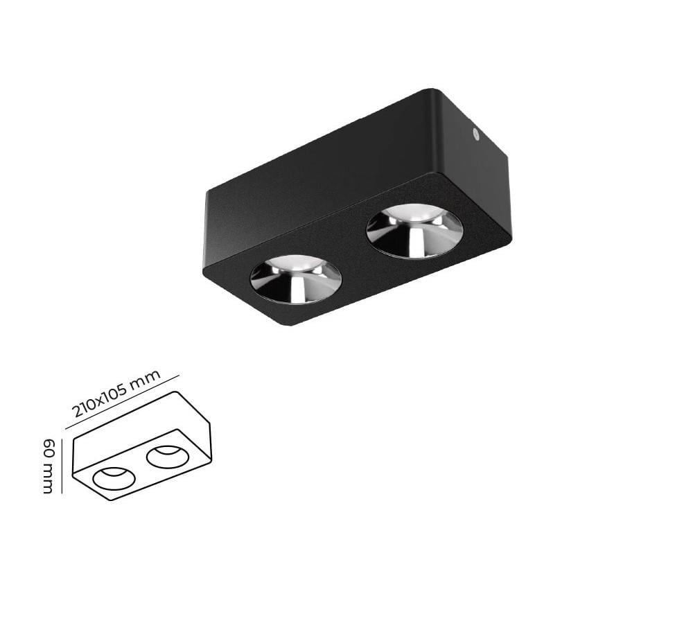 Molled 2*8W&2*12W Sıva Üstü İkili Led Spot Armatür MOL2423 SP