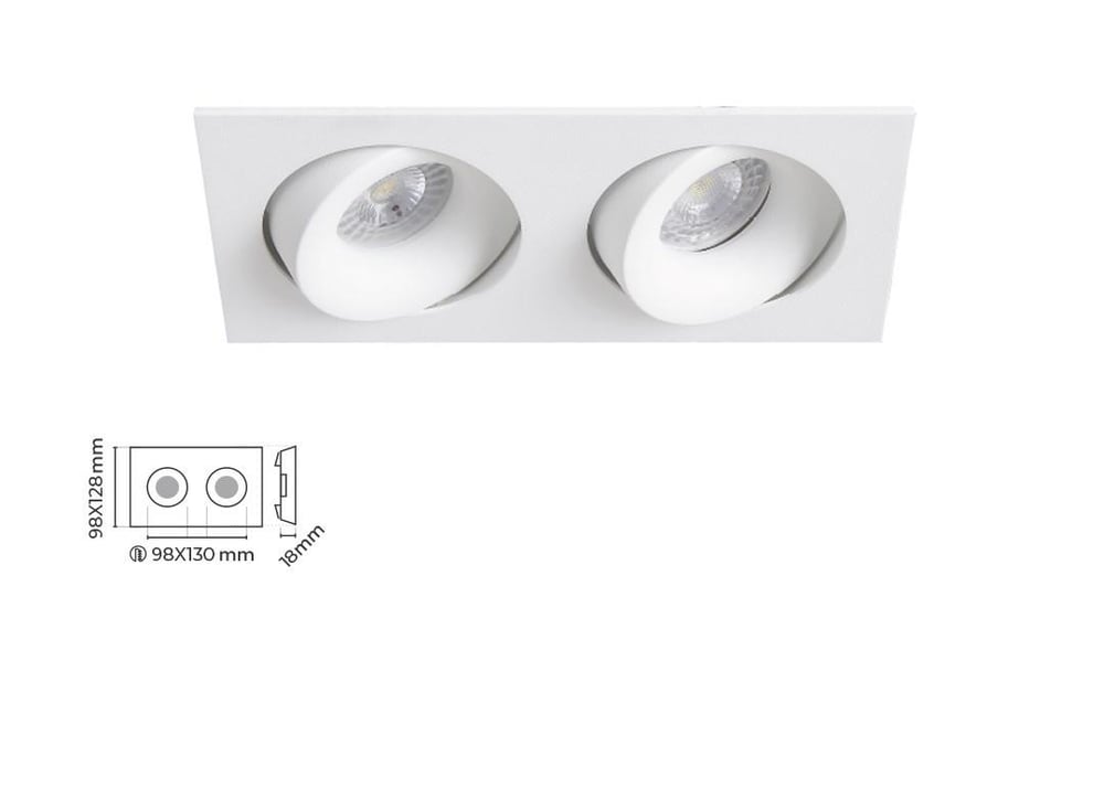 Molled Gu-10 Duylu İkili Sıva Altı Mini Spot Armatür MOL6110