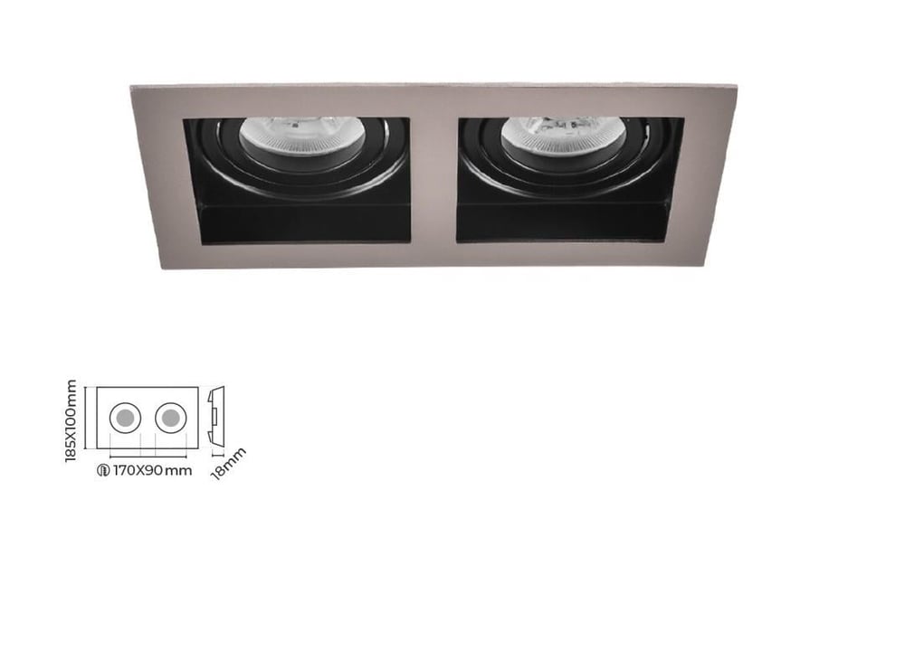 Molled Gu-10 Duylu Sıva Altı İkili Mini Spot Armatür MOL1682 SN
