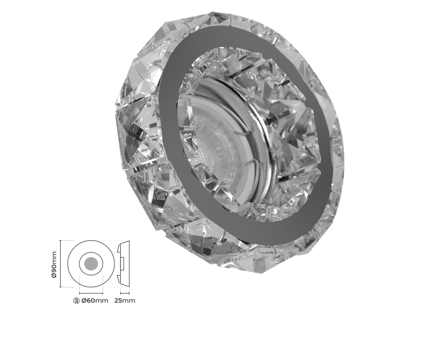 Molled Gu-10 Duylu Sıva Altı Kristal Mini Spot Armatür MOL566