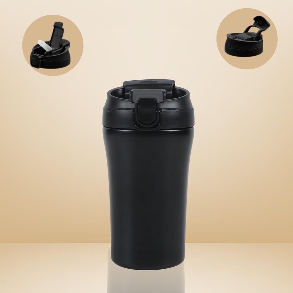 Paslanmaz Çelik Bardak Mug Termos 380 ml  Çift Katmanlı, Sızdırmaz Kapaklı