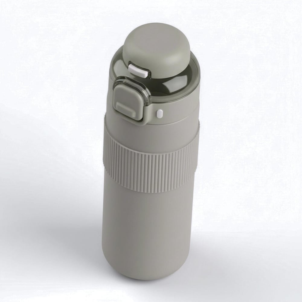 Paslanmaz Çelik Termos 700 ml-Tektuşla Açılır Çift Kullanımlı Kapak