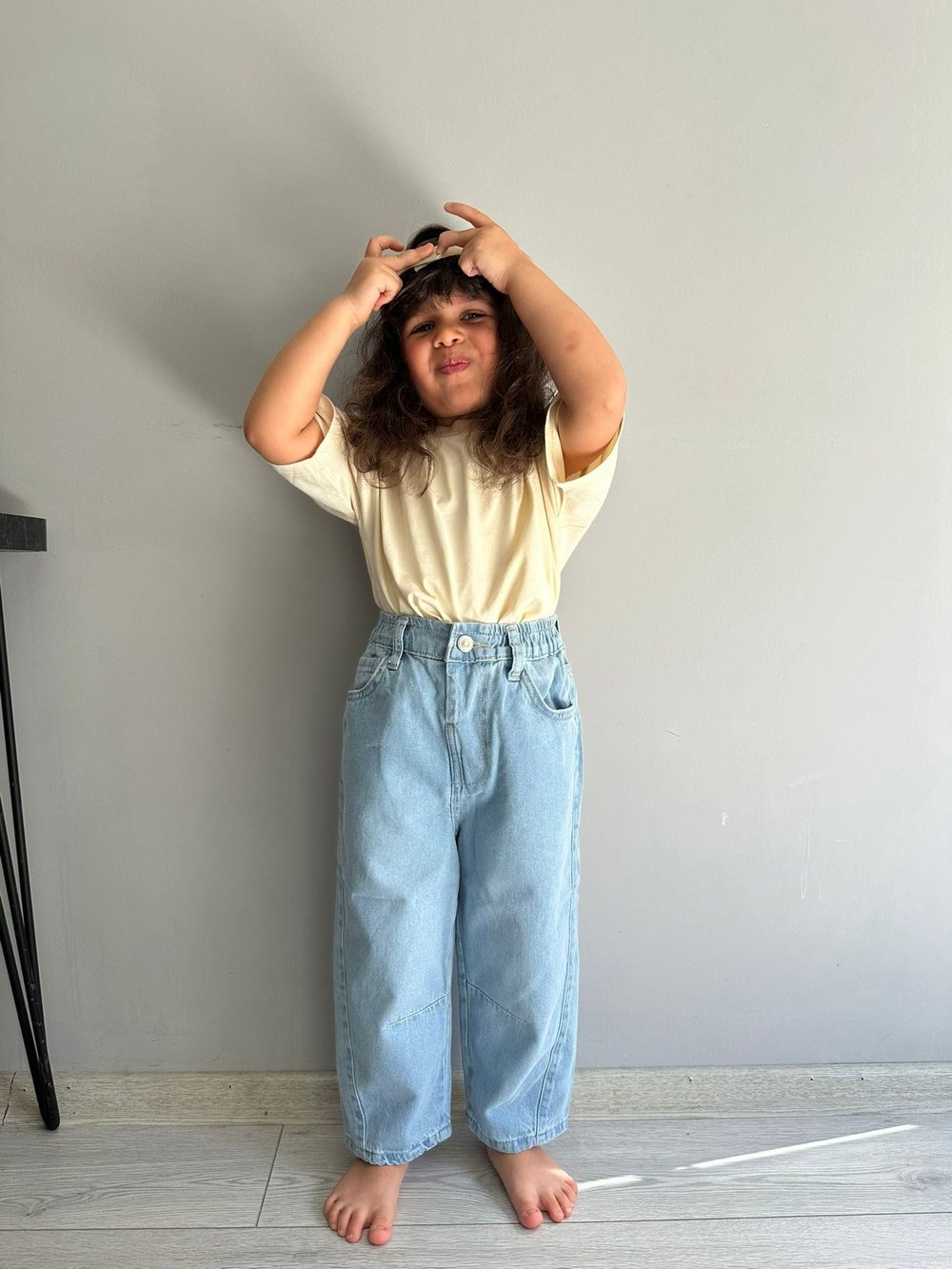 Açık Mavi Unısex İnce Denim Pantolon