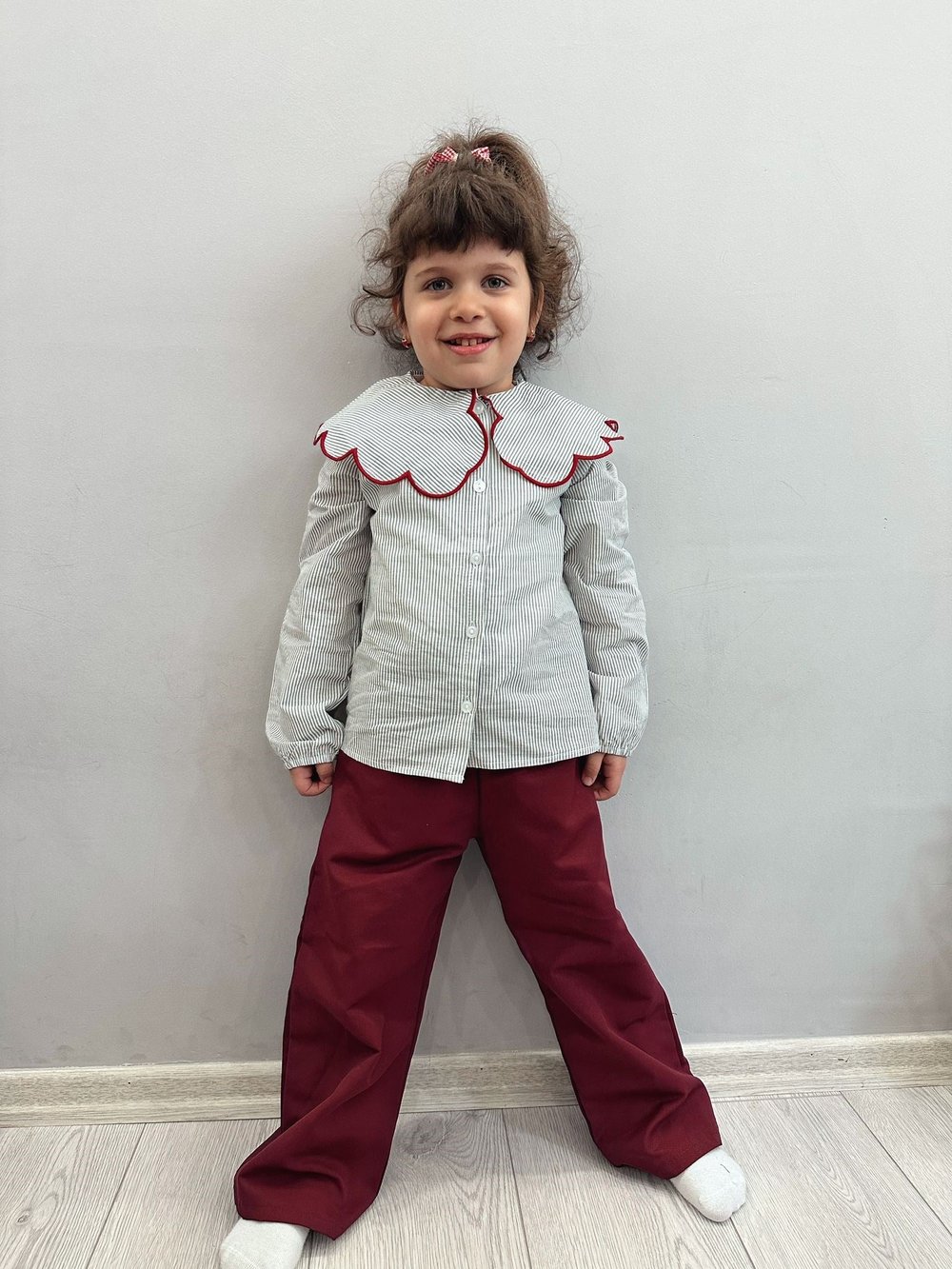 Bordo Yaka Detaylı Takım