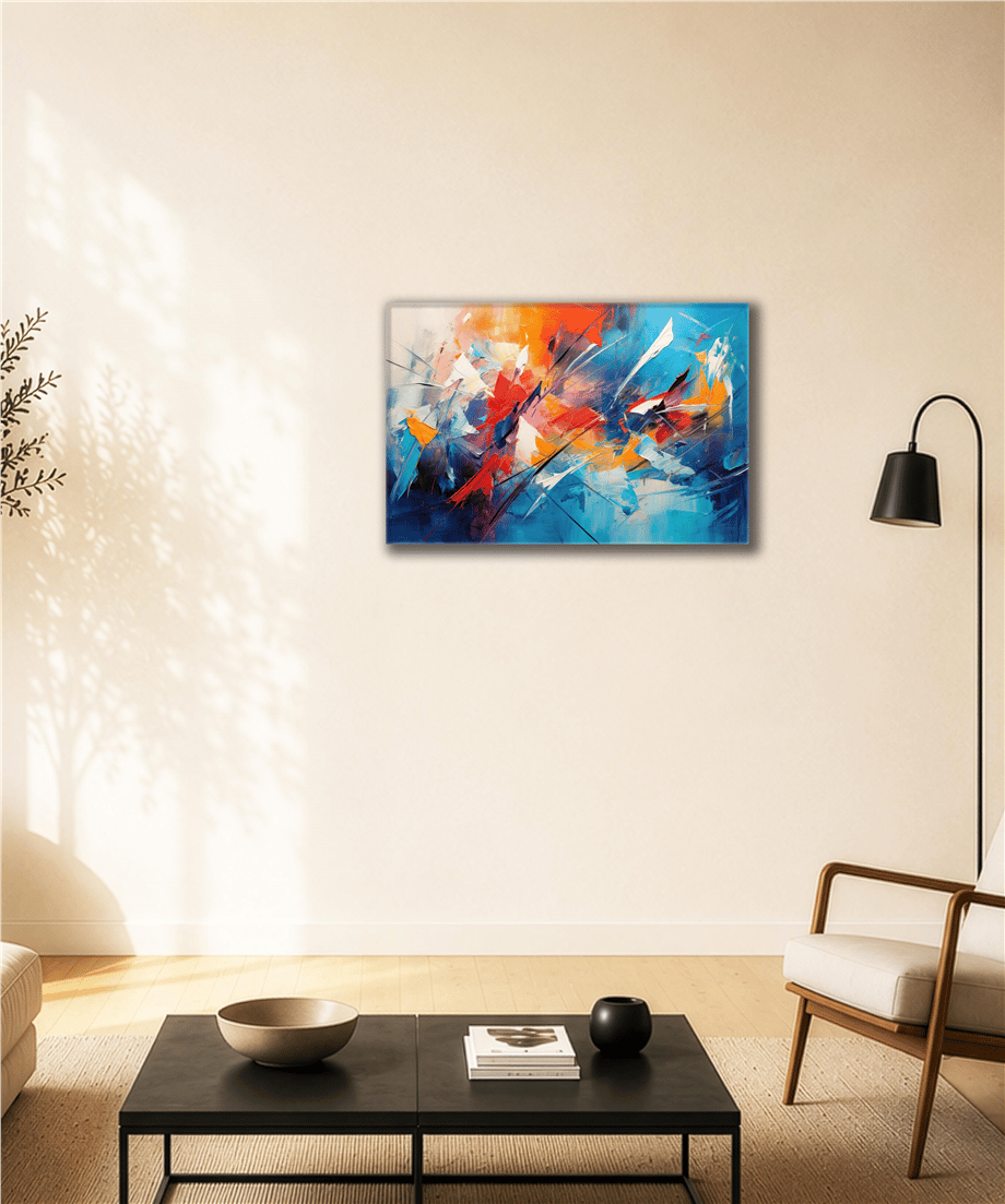 Abstract Linear | Yağlı Boya Dokulu Soyut Tablo - Soyut Tablo Duvar Tablosu | TablomGelsin