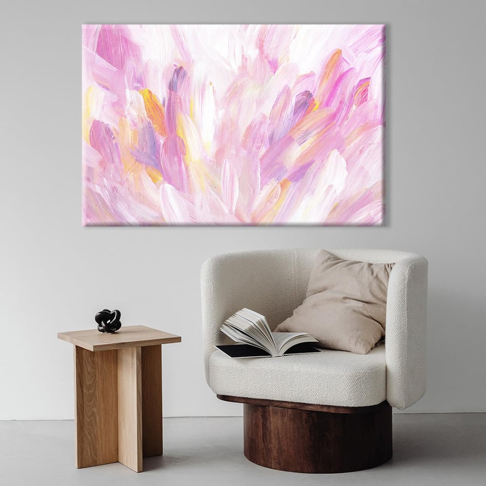 Flower Pink Dokulu | Yağlı boya Dokulu Kanvas Baskı