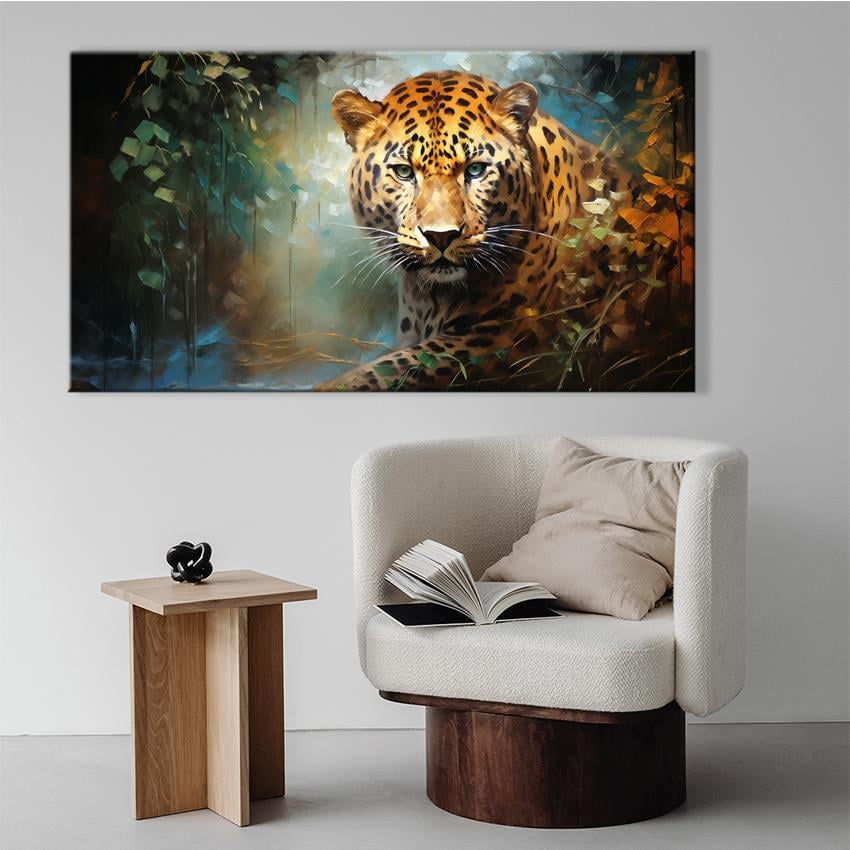 Leopar | Yağlı boya Dokulu Kanvas Baskı