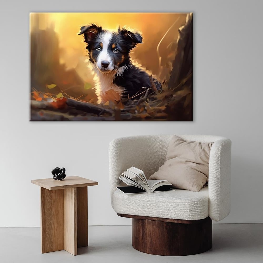 Masum Köpek Yavrusu | Yağlı boya Dokulu Kanvas Baskı