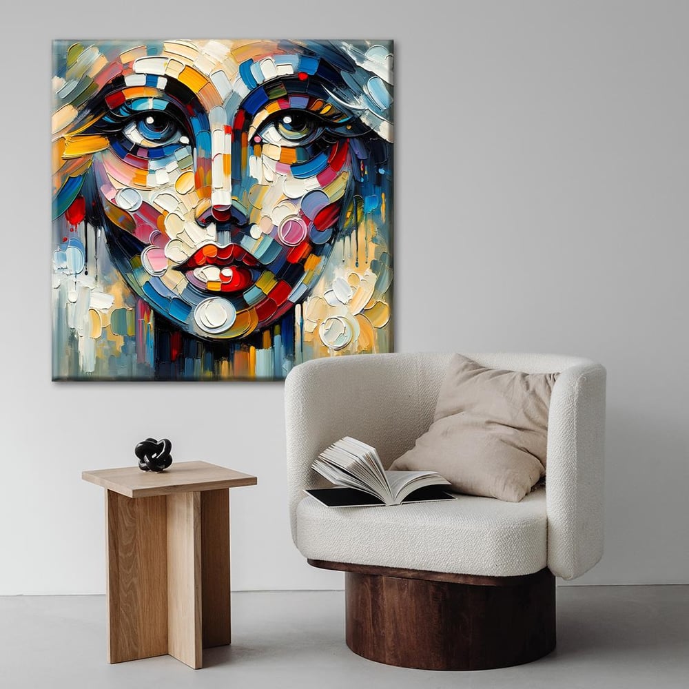 Multicolored Face | Yağlı boya Dokulu Kanvas Baskı