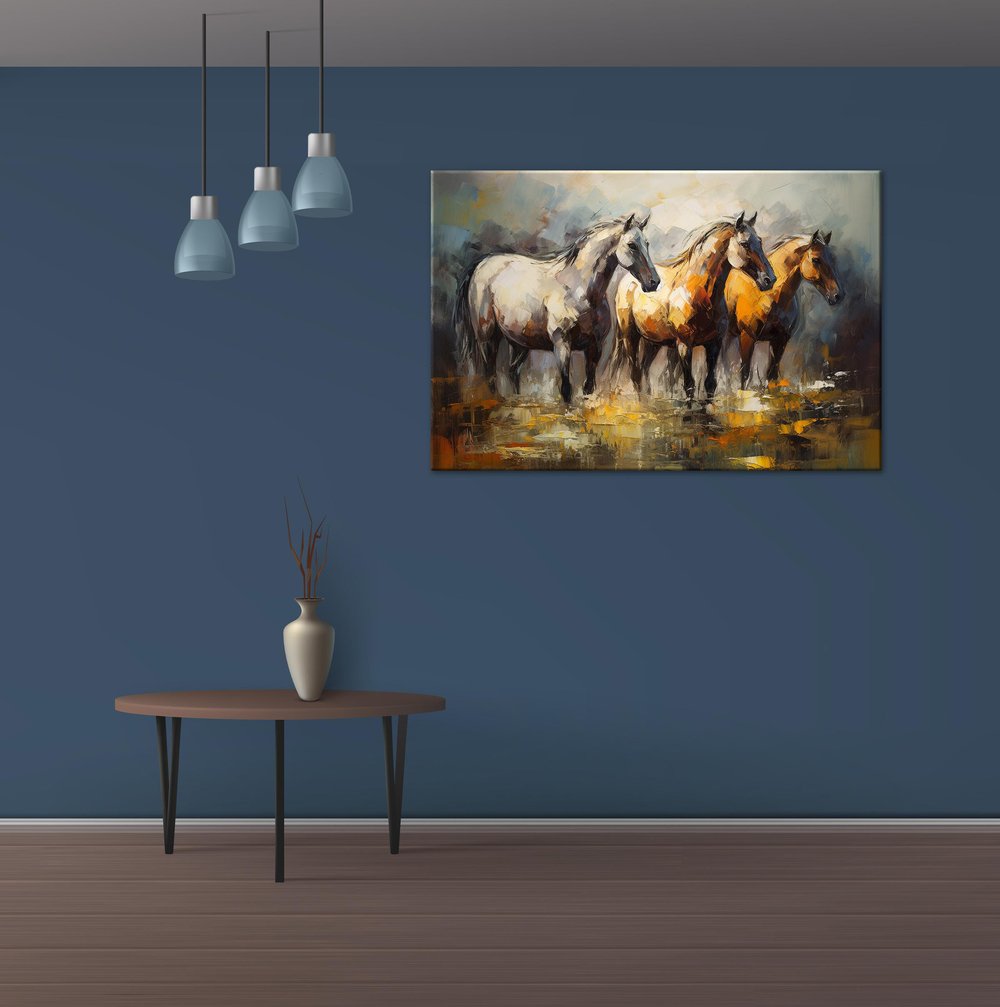 Painting Of Horse | Yağlı boya Dokulu Kanvas Baskı