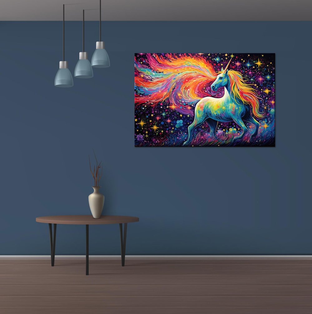 Unicorn | Yağlı boya Dokulu Kanvas Baskı