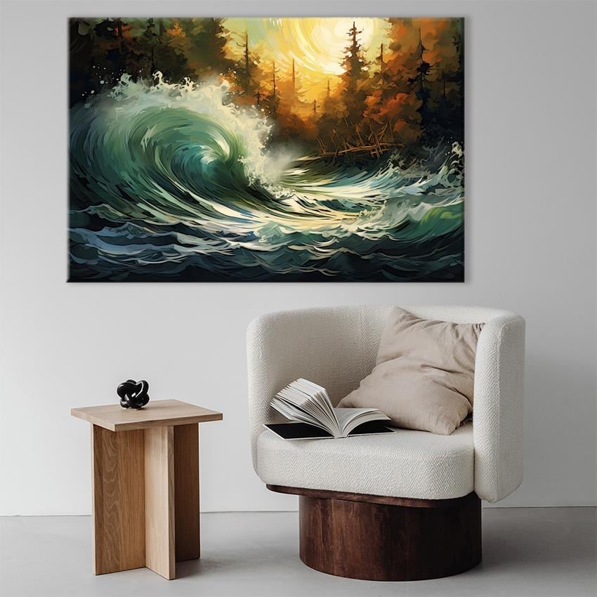 Wave Power | Yağlı boya Dokulu Kanvas Baskı