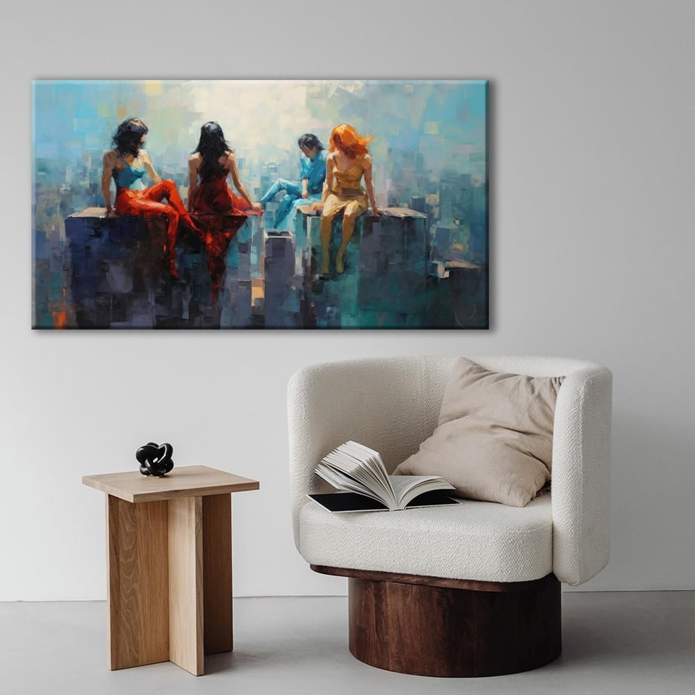Zirvede Kahraman Kadınlar | Yağlı boya Dokulu Kanvas Baskı