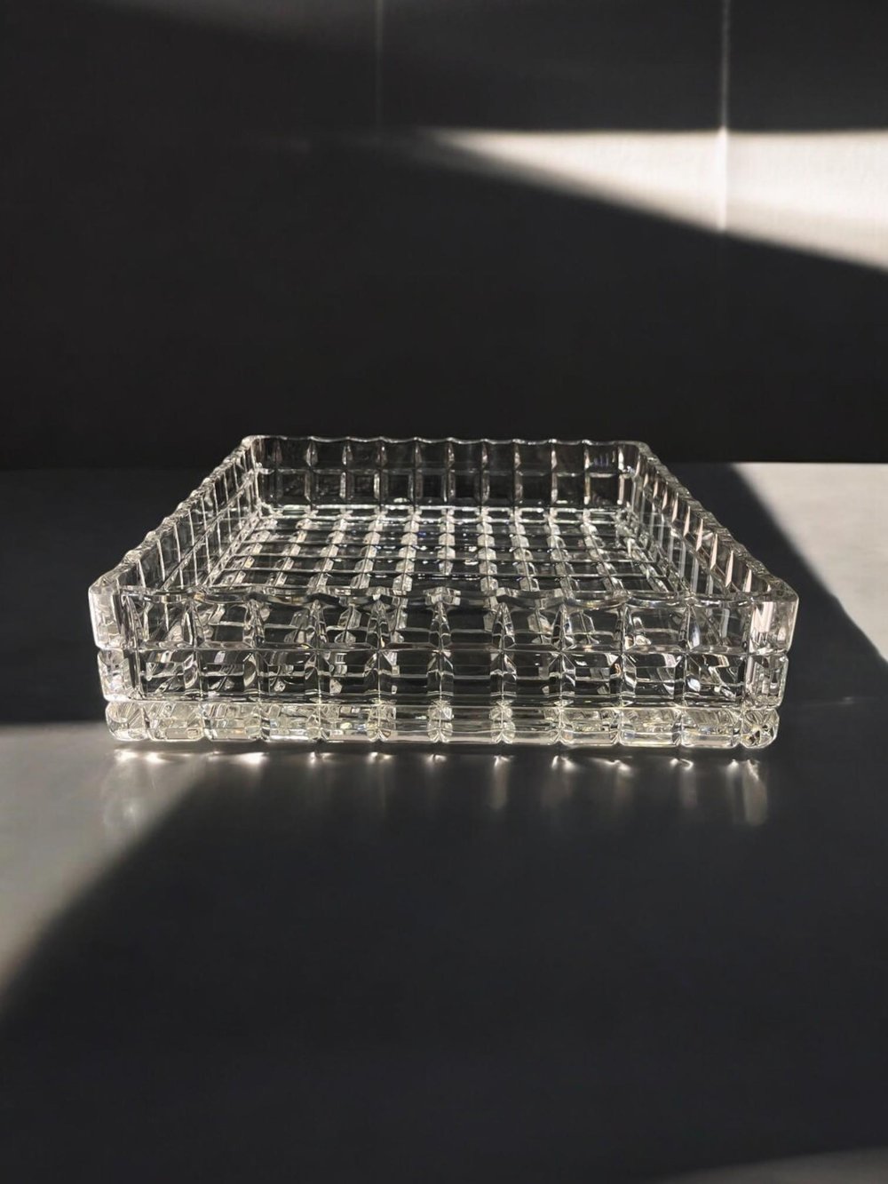  DERİN KARE TABAK KARE DEKOR/ DİLİMLİ ŞEFFAF AYAKSIZ