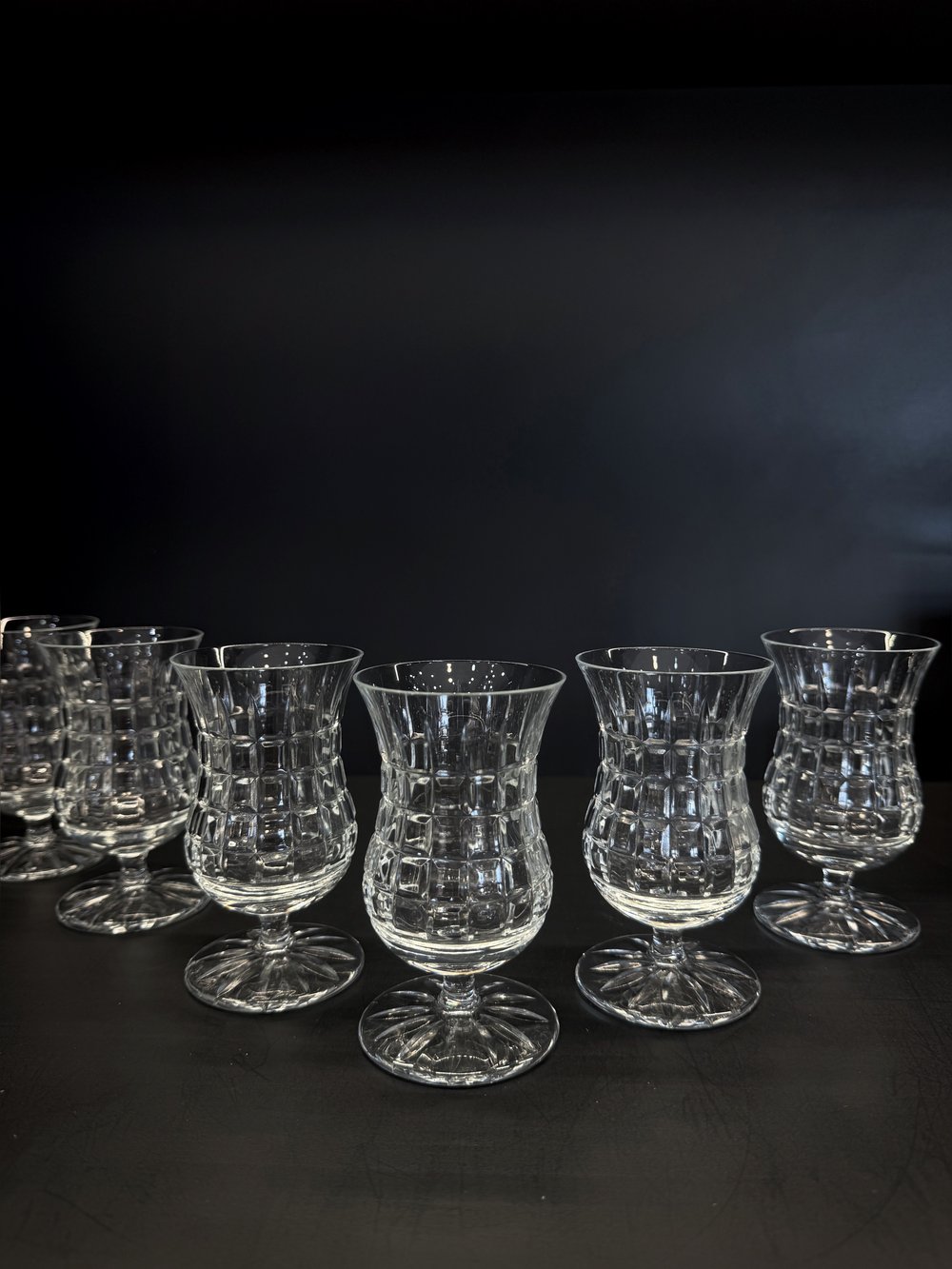 Ayaklı Çay Bardağı Kare Şeffaf