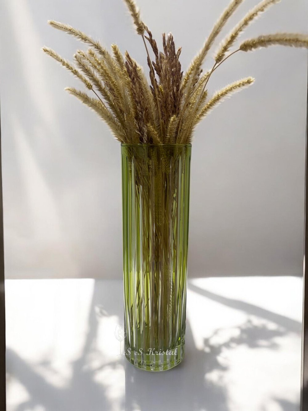 Botanic Vazo 27 Cm Ayaksız Dik Kesme Açık Yeşil