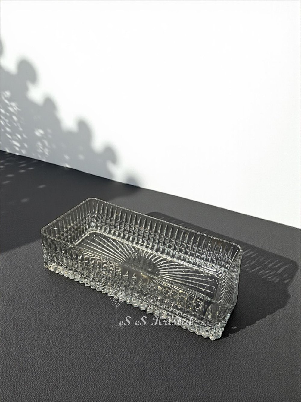 DERİN DİKDÖRTGEN TABAK ÇİT DEKOR ŞEFFAF