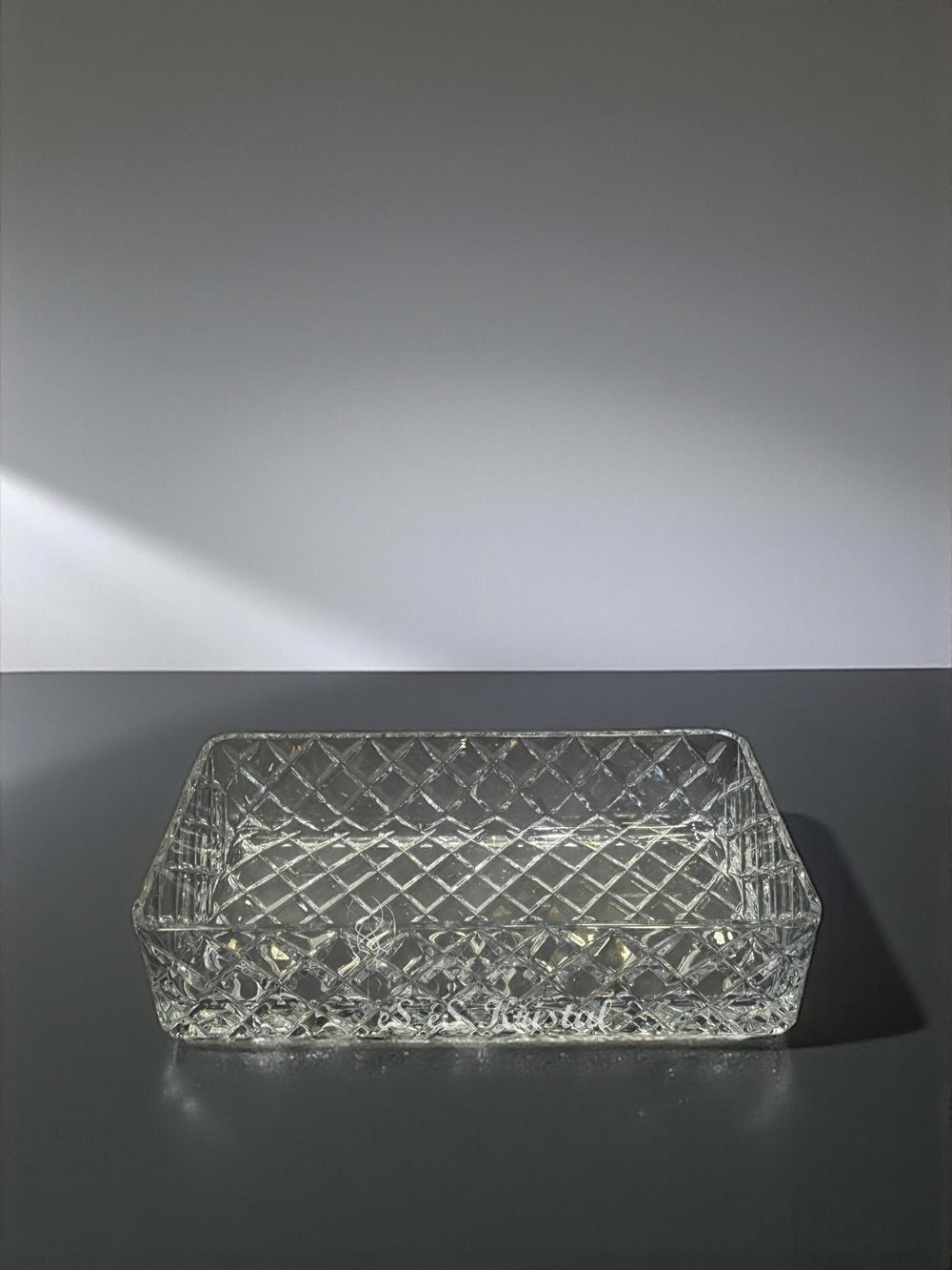 DERİN DİKDÖRTGEN TABAK KAFES DEKOR ŞEFFAF