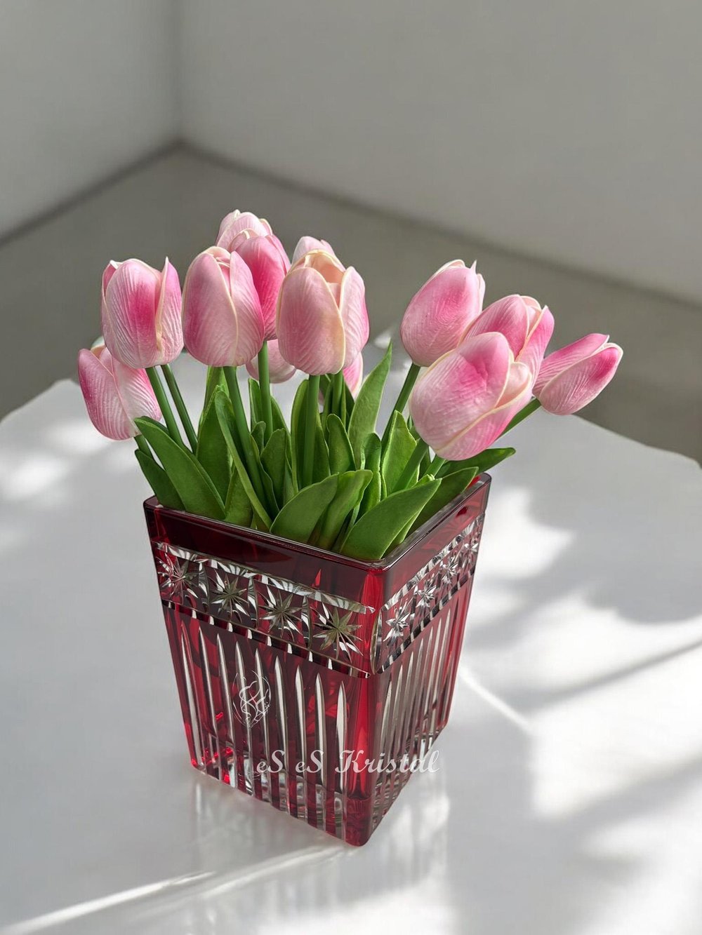 Kare Vazo 14 Cm Orion Kırmızı