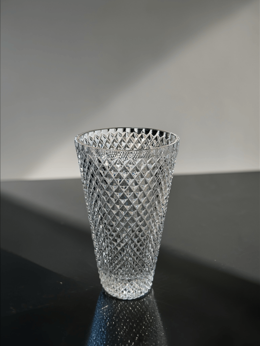 KONİK VAZO NO:1 /25CM TARAMA DEKOR ŞEFFAF