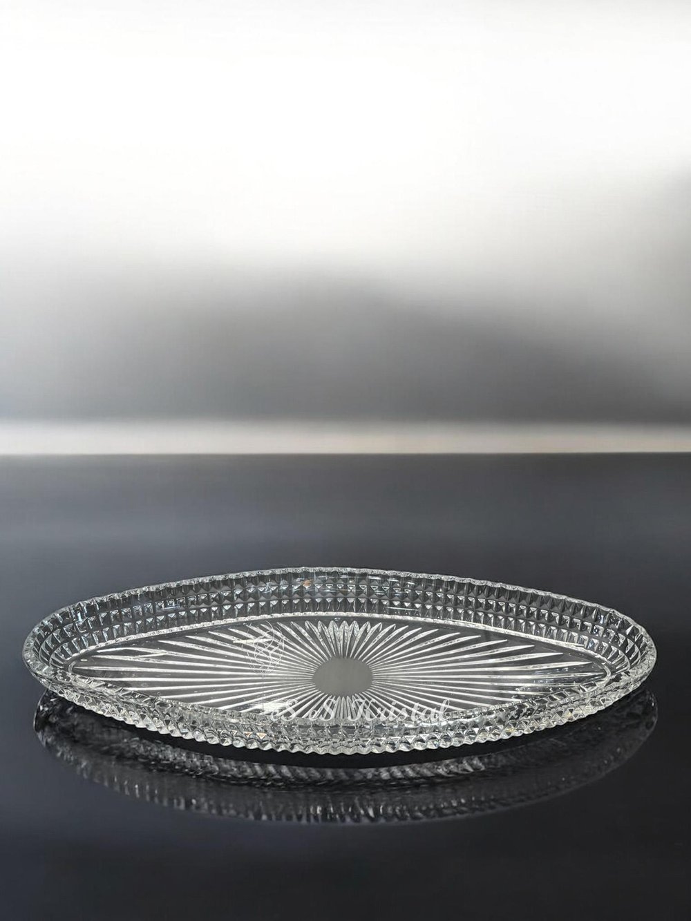 Kristal Kayık Tabak 40 Cm Çit Şeffaf