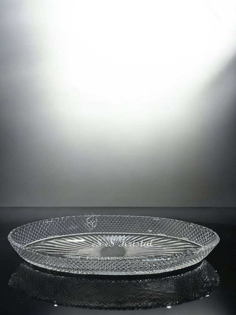 Kristal Kayık Tabak 40 Cm Tarama Şeffaf