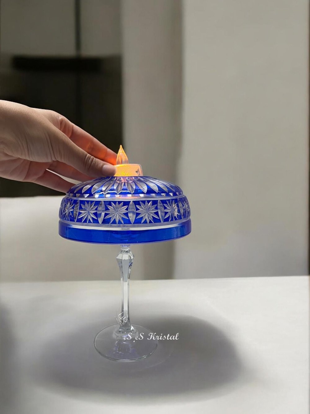 Mantar Abajur Mumluk Orion Mavi