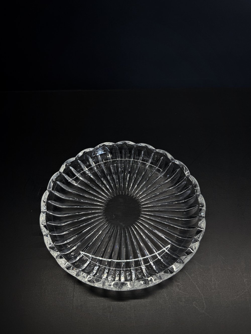 Pasta Tabağı 16 Cm Dik Kesme Dilimli Şeffaf 