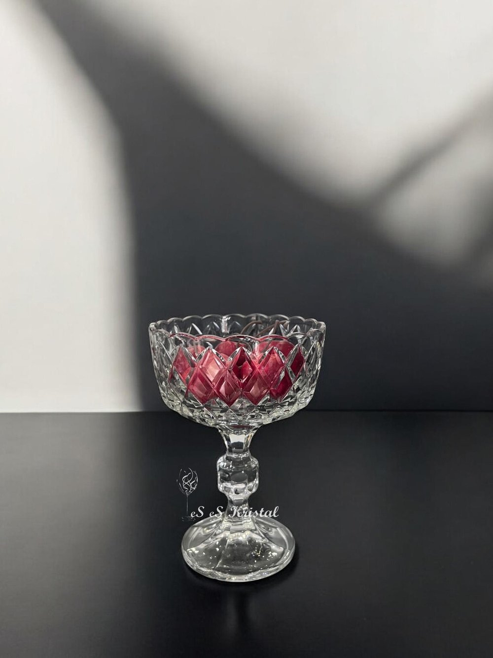 Uzun Ayaklı Dondurmalık Kafes Dilimli Şeffaf 